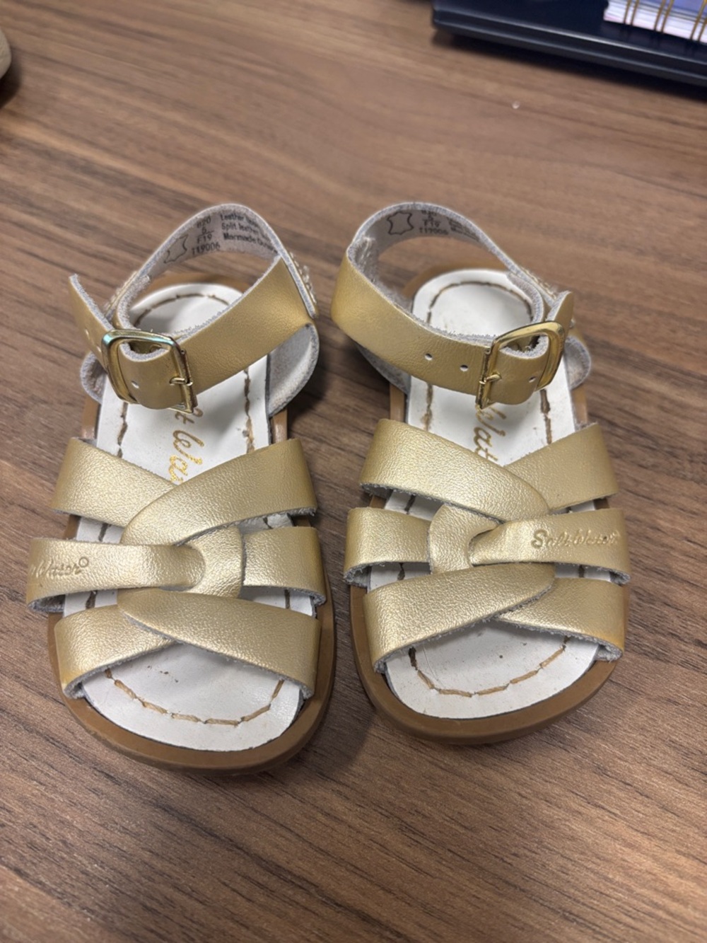 Gold Salt Water Sandals girls size 5
